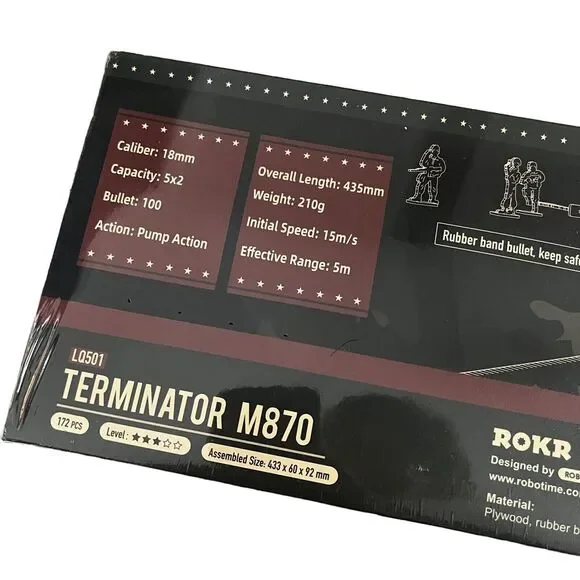 ROKR DIY‎ 3D Wooden Puzzle Terminator M870 Shotgun New - Picture 4 of 7